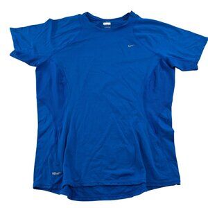 Nike FIT Dry Blue  Athletic Shirt‎ Women's size Large short Sleeves loose fit